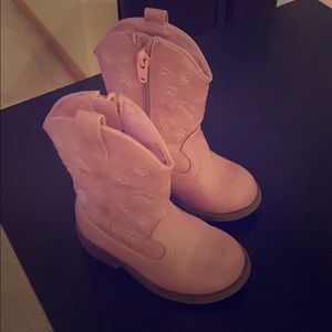 Pink zip up toddler girl boots